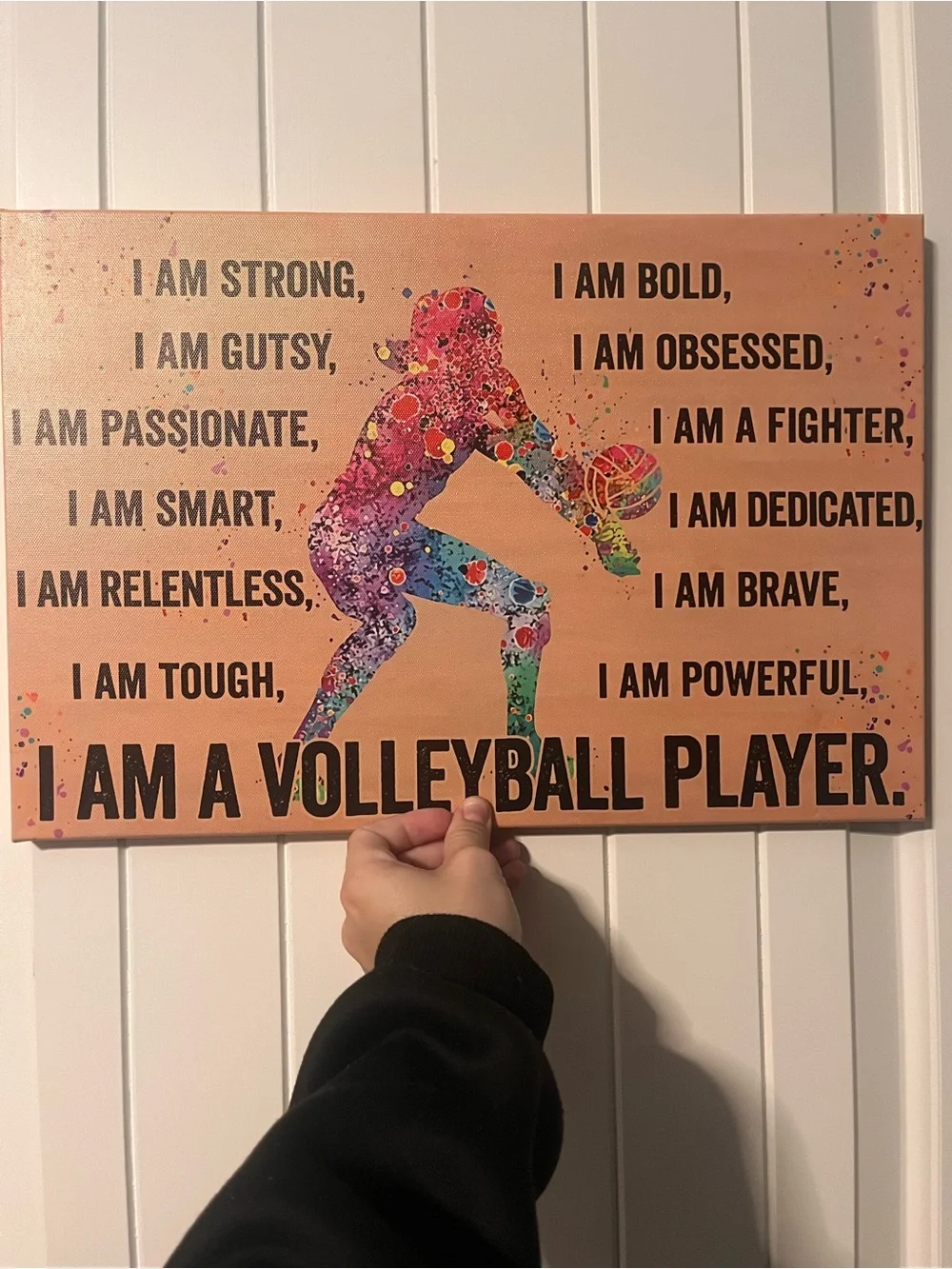 I AM A VOLLEYBALL PLAYER Wall Art - Multicolor Inspirational Canvas